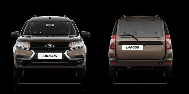 LADA Largus Универсал — габариты спереди и сзади
