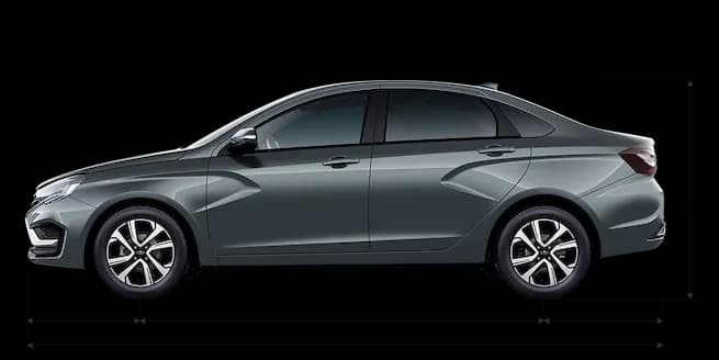 LADA Vesta Седан — габариты сбоку: 4440×1764×1496 мм